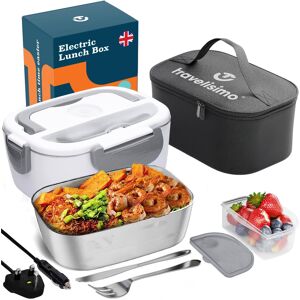 Travelisimo Electric Lunch Box Food Heater 80W 1.5L Heated Lunch Box, 12V/24V/230V Food Warm Travelisimo Electric Lunch Box Food Heater 80W 1.5L Heated Lunch Box, 12V/24V/230V Food Warm