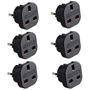 Q4UP6 Travel Adapter UK to Europe Black Plug Adapter UK to EU, UK 3 Pin to Plug Q4UP6 Travel Adapter UK to Europe Black Plug Adapter UK to EU, UK 3 Pin to Plug