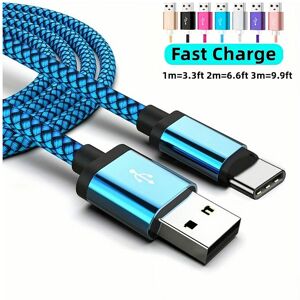 nobrand (Black, 2m=6.6FT=78inch) Nylon USB Type C Cable Fast Charging Data Cord For Sams nobrand (Black, 2m=6.6FT=78inch) Nylon USB Type C Cable Fast Charging Data Cord For Sams