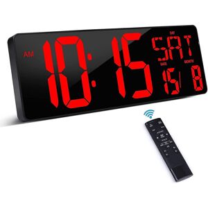 Unbranded Digital Wall Clock With Remote Control, 16.5" Led Digital Alarm Clock, Countdown Unbranded Digital Wall Clock With Remote Control, 16.5" Led Digital Alarm Clock, Countdown