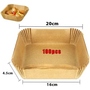 Unbranded (Brown 100Pc-16cm pro) 50/100Pcs Air Fryer Disposable Paper Non-Stick Airfryer B Unbranded (Brown 100Pc-16cm pro) 50/100Pcs Air Fryer Disposable Paper Non-Stick Airfryer B
