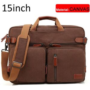 Unbranded (Coffee canvas 15inch) 17 Inch Convertible Briefcase Men Business Handbag Messen Unbranded (Coffee canvas 15inch) 17 Inch Convertible Briefcase Men Business Handbag Messen
