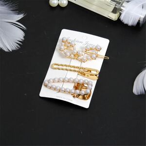 Unbranded (G) 3pcs/Set Elegant Pearl Hair Clips Pin Golden Metal Geometric Pearls Flower B Unbranded (G) 3pcs/Set Elegant Pearl Hair Clips Pin Golden Metal Geometric Pearls Flower B