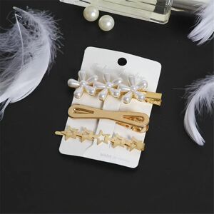 Unbranded (CC) 3pcs/Set Elegant Pearl Hair Clips Pin Golden Metal Geometric Pearls Flower Unbranded (CC) 3pcs/Set Elegant Pearl Hair Clips Pin Golden Metal Geometric Pearls Flower