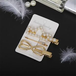Unbranded (O) 3pcs/Set Elegant Pearl Hair Clips Pin Golden Metal Geometric Pearls Flower B Unbranded (O) 3pcs/Set Elegant Pearl Hair Clips Pin Golden Metal Geometric Pearls Flower B