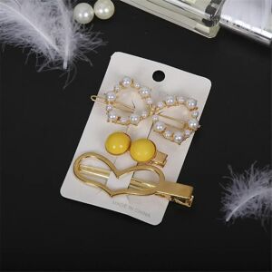 Unbranded (S) 3pcs/Set Elegant Pearl Hair Clips Pin Golden Metal Geometric Pearls Flower B Unbranded (S) 3pcs/Set Elegant Pearl Hair Clips Pin Golden Metal Geometric Pearls Flower B
