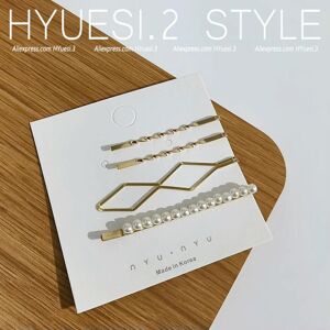 Unbranded (H) 3/4pcs Pearl Hair Clips Set Women Girls Simple Gold Color Twisted Barrettes Unbranded (H) 3/4pcs Pearl Hair Clips Set Women Girls Simple Gold Color Twisted Barrettes