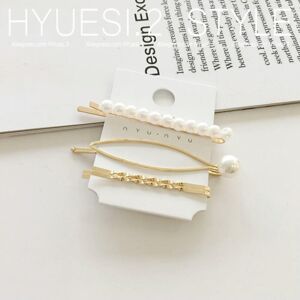 Unbranded (I) 3/4pcs Pearl Hair Clips Set Women Girls Simple Gold Color Twisted Barrettes Unbranded (I) 3/4pcs Pearl Hair Clips Set Women Girls Simple Gold Color Twisted Barrettes