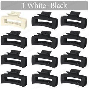Unbranded (1 White and Black, 48Pcs) 6-60Pcs Korean Women Girls Plastic Hair Claws 8.5cm H Unbranded (1 White and Black, 48Pcs) 6-60Pcs Korean Women Girls Plastic Hair Claws 8.5cm H