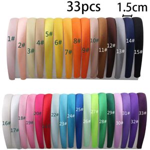 Unbranded (Mix) 33pcs 1.5cm Satin Headbands Girl Headwear Women Hairband Covered Plastic A Unbranded (Mix) 33pcs 1.5cm Satin Headbands Girl Headwear Women Hairband Covered Plastic A