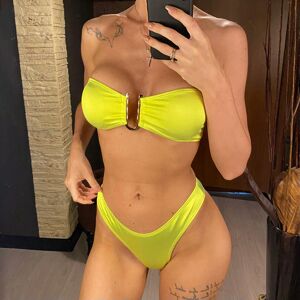 Unbranded (Neon Green, M) 11 Color 2024 New Sexy Bandeau Bikini Women Swimwear Female Swim Unbranded (Neon Green, M) 11 Color 2024 New Sexy Bandeau Bikini Women Swimwear Female Swim