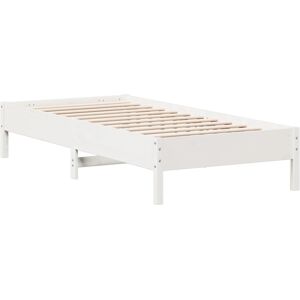 vidaXL Bed Frame Bed Base Mattress Foundation White 100x200 cm Solid Wood Pine vidaXL Bed Frame Bed Base Mattress Foundation White 100x200 cm Solid Wood Pine