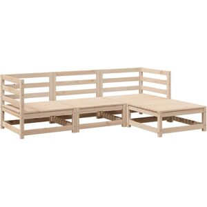 vidaXL 4 Piece Patio Sofa Set Solid Wood Pine vidaXL 4 Piece Patio Sofa Set Solid Wood Pine