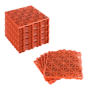 (5 x 5pc Anti-Slip Deck Boards) KCT Red Brick Garden Path and Patio Decking Inte (5 x 5pc Anti-Slip Deck Boards) KCT Red Brick Garden Path and Patio Decking Inte