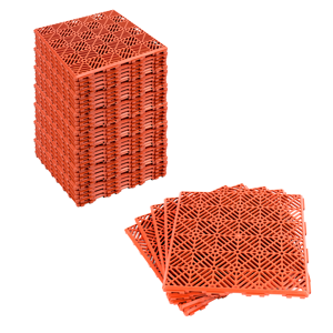 (8 x 5pc Anti-Slip Deck Boards) KCT Red Brick Garden Path and Patio Decking Inte (8 x 5pc Anti-Slip Deck Boards) KCT Red Brick Garden Path and Patio Decking Inte