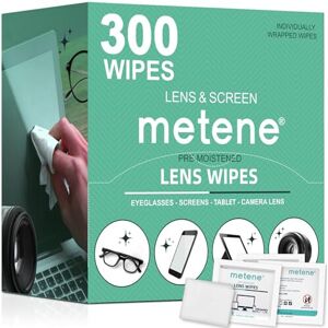 Metene Lens Cleaning Wipes, 300 Pre-Moistened and Individually Wrapped Eyeglass Metene Lens Cleaning Wipes, 300 Pre-Moistened and Individually Wrapped Eyeglass