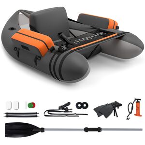 Costway Inflatable Fishing Boat PVC Float Tube W/Pump, Flipper & Paddle (Grey) Costway Inflatable Fishing Boat PVC Float Tube W/Pump, Flipper & Paddle (Grey)