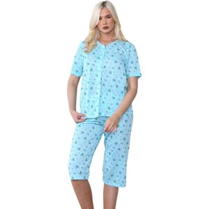 Malay (Green, XXL) Ladies Capri Pyjama Set Floral Printed V-Neck Buttons Through Cropp Malay (Green, XXL) Ladies Capri Pyjama Set Floral Printed V-Neck Buttons Through Cropp