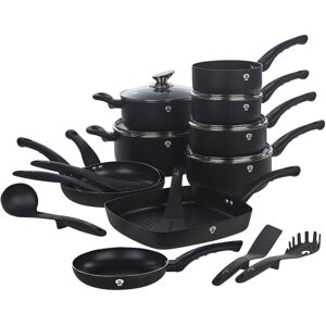 Blaumann ( Black Matt) 21 Pcs Blauman Cookware Pots Grill Pans with Soft Touch Handles & Blaumann ( Black Matt) 21 Pcs Blauman Cookware Pots Grill Pans with Soft Touch Handles &