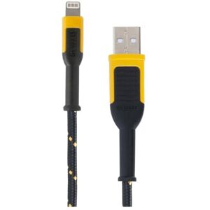 DeWalt Reinforced Braided Cable for Lightning, 10 feet, 3 feet, Black with Yellow DeWalt Reinforced Braided Cable for Lightning, 10 feet, 3 feet, Black with Yellow