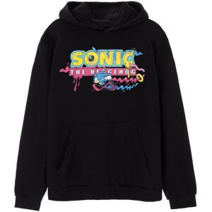 (XXL, Black) Sonic The Hedgehog Mens Psychedelic Logo Hoodie (XXL, Black) Sonic The Hedgehog Mens Psychedelic Logo Hoodie