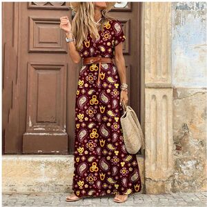 Unbranded (Wine red, M) 2020eBay WISH Hot Selling Women's Fashion Bohemian V-Neck Floral D Unbranded (Wine red, M) 2020eBay WISH Hot Selling Women's Fashion Bohemian V-Neck Floral D