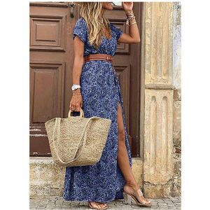 Unbranded (blue, XXL) 2020eBay WISH Hot Selling Women's Fashion Bohemian V-Neck Floral Dre Unbranded (blue, XXL) 2020eBay WISH Hot Selling Women's Fashion Bohemian V-Neck Floral Dre