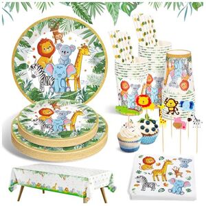 Ophy Jungle Safari Theme Party Tableware Set 134Pcs Disposable Paper Plates Napkins Ophy Jungle Safari Theme Party Tableware Set 134Pcs Disposable Paper Plates Napkins