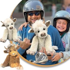 Unbranded (White with flowers, with music) 2024 Highland Cow Wearing Flowers,scottish Hand Unbranded (White with flowers, with music) 2024 Highland Cow Wearing Flowers,scottish Hand