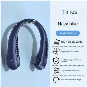 Unbranded (Blue) USB Charging Fan Wearable Neck Fan 3 Speeds Unbranded (Blue) USB Charging Fan Wearable Neck Fan 3 Speeds