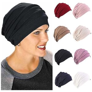 Unbranded (Purple) Chemo Hat For Women - Soft Cotton Turban Bonnet Head Wrap - Elastic Bea Unbranded (Purple) Chemo Hat For Women - Soft Cotton Turban Bonnet Head Wrap - Elastic Bea