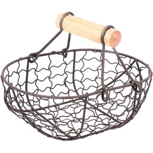 Unbranded Wooden Handle Metal Retro Basket Portable Multi-function Vegetable Fruit Egg Gro Unbranded Wooden Handle Metal Retro Basket Portable Multi-function Vegetable Fruit Egg Gro