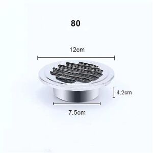 Unbranded (80MM) 75mm 201 Stainless Steel Wall Air Vent Grille Exterior Round Ducting Vent Unbranded (80MM) 75mm 201 Stainless Steel Wall Air Vent Grille Exterior Round Ducting Vent