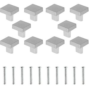 Unbranded Set Of 10 Silver Door Knobs Solid Brass Square Cabinet Knobs Vintage Kitchen Cab Unbranded Set Of 10 Silver Door Knobs Solid Brass Square Cabinet Knobs Vintage Kitchen Cab