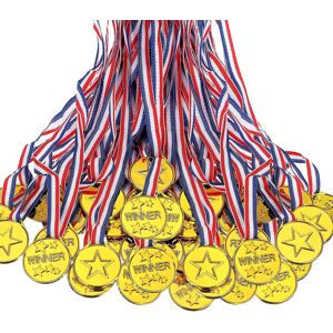 Unbranded 100 Pieces Kids Plastic Winner Medals Gold Winner Award Medals For Style,party D Unbranded 100 Pieces Kids Plastic Winner Medals Gold Winner Award Medals For Style,party D
