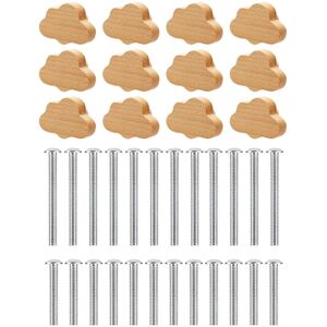 Unbranded Boho Dresser Knobs- 12 Pack Durable Beech Wood Drawer Knobs Cloud-shaped Wooden Unbranded Boho Dresser Knobs- 12 Pack Durable Beech Wood Drawer Knobs Cloud-shaped Wooden