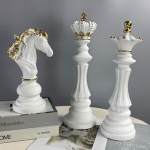 Unbranded (White King) Chess King Queen Knight Resin Crafts International Chess Statue Scu Unbranded (White King) Chess King Queen Knight Resin Crafts International Chess Statue Scu