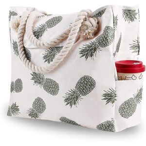 Unbranded (Pineapple) Oversized Waterproof Canvas Beach Bag With 4 Inner Pockets For Trave Unbranded (Pineapple) Oversized Waterproof Canvas Beach Bag With 4 Inner Pockets For Trave