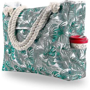Unbranded (Leaf) Oversized Waterproof Canvas Beach Bag With 4 Inner Pockets For Travel, Gy Unbranded (Leaf) Oversized Waterproof Canvas Beach Bag With 4 Inner Pockets For Travel, Gy
