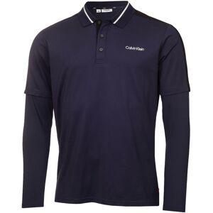 (L, Peacoat) Calvin Klein Mens 2023 Evans Hybrid Long Sleeve Recycled Golf Polo (L, Peacoat) Calvin Klein Mens 2023 Evans Hybrid Long Sleeve Recycled Golf Polo