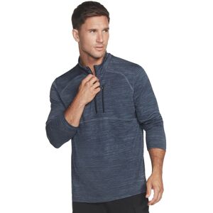 (S, Smoke Blue/Blue Iris) Skechers Mens 2021 On The Road Mock Neck Heathered 1/4 (S, Smoke Blue/Blue Iris) Skechers Mens 2021 On The Road Mock Neck Heathered 1/4