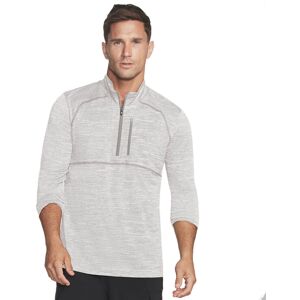 (S, Alloy/White) Skechers Mens 2021 On The Road Mock Neck Heathered 1/4 Zip Midl (S, Alloy/White) Skechers Mens 2021 On The Road Mock Neck Heathered 1/4 Zip Midl