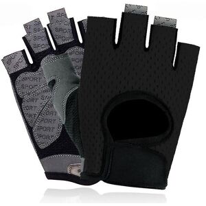 Unbranded (Black, M) Women's Fitness Gym Gloves Half Finger Weightlifting Gloves Non-slip Unbranded (Black, M) Women's Fitness Gym Gloves Half Finger Weightlifting Gloves Non-slip