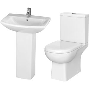 Balterley Destin Square Ceramic Set - Includes Close Coupled Toilet Pan, Cistern, Seat, 1 Balterley Destin Square Ceramic Set - Includes Close Coupled Toilet Pan, Cistern, Seat, 1