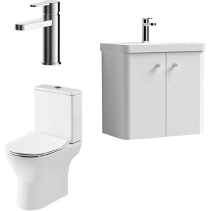Balterley Cloakroom Suite - Wall Hung 600mm Vanity, Toilet and Tap Set - Gloss White Balterley Cloakroom Suite - Wall Hung 600mm Vanity, Toilet and Tap Set - Gloss White