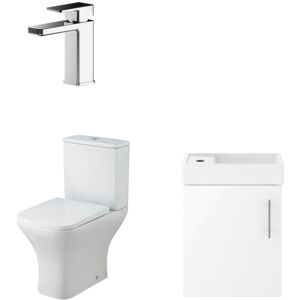 Balterley Saint Cloakroom Set - Wall Hung Vanity Basin Unit, Toilet Pan, Cistern, Seat & M Balterley Saint Cloakroom Set - Wall Hung Vanity Basin Unit, Toilet Pan, Cistern, Seat & M
