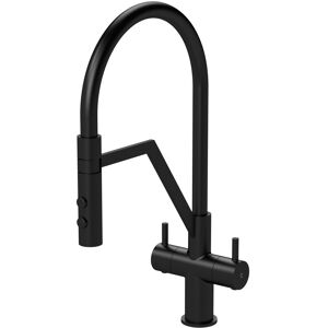 Balterley Modern Kitchen Mono Mixer Tap with 2 Lever Handles, 436mm - Matt Black Balterley Modern Kitchen Mono Mixer Tap with 2 Lever Handles, 436mm - Matt Black