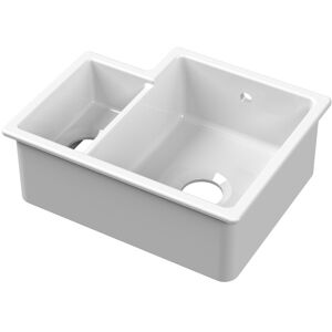 Balterley Fireclay 1.5 Bowl Right Hand Undermount Kitchen Sink & Overflow, 457mm - White Balterley Fireclay 1.5 Bowl Right Hand Undermount Kitchen Sink & Overflow, 457mm - White