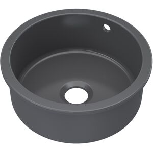 Balterley Fireclay Single Bowl Round Undermount Kitchen Sink, Central Waste & Overflow, 46 Balterley Fireclay Single Bowl Round Undermount Kitchen Sink, Central Waste & Overflow, 46
