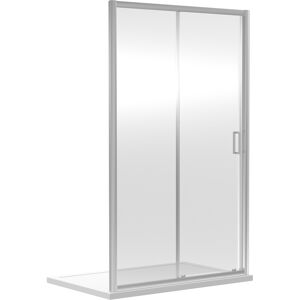 Balterley 6mm Toughened Safety Glass Reversible Sliding Shower Door - 1400mm - Chrome Balterley 6mm Toughened Safety Glass Reversible Sliding Shower Door - 1400mm - Chrome